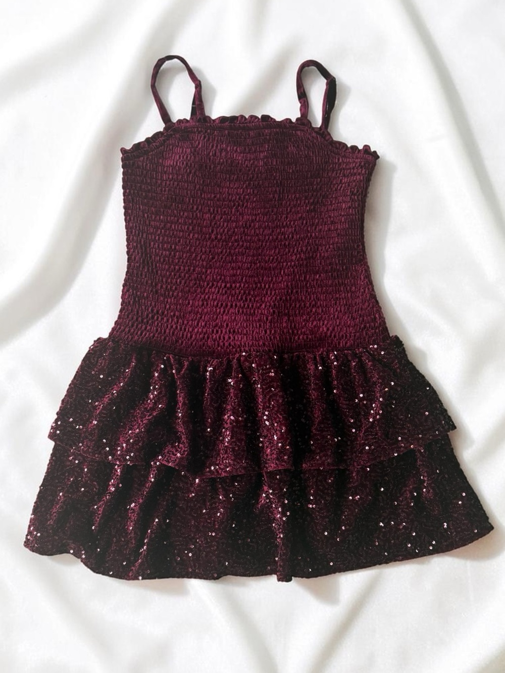 Girls Burgundy Holiday Dress